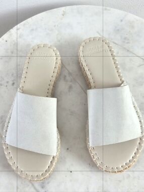 Abercrombie & Fitch Espadrille Slide Sandal Flats Jute Wrapped Beachy Boho
